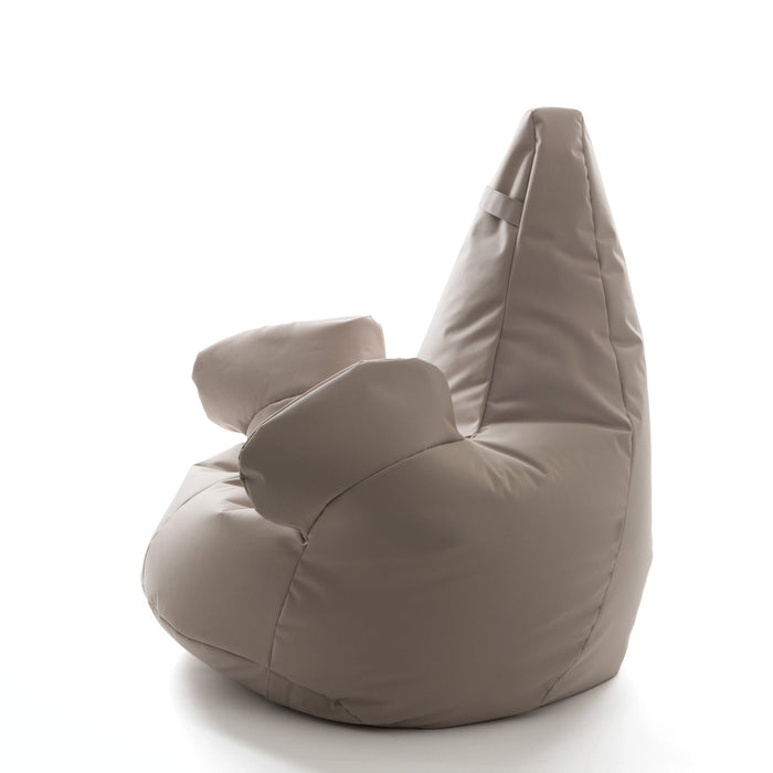 Pouf poltrona sacco Grande con braccioli Ploof, sfoderabile con sacca interna, Avalon in tessuto poliestere Jive per interno Imbottito, Antistrappo, Impermeabile Dim: Ø85 x H90 cm