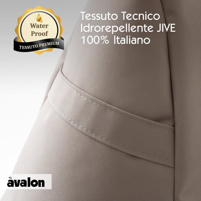 Pouf poltrona sacco Grande con braccioli Ploof, sfoderabile con sacca interna, Avalon in tessuto poliestere Jive per interno Imbottito, Antistrappo, Impermeabile Dim: Ø85 x H90 cm