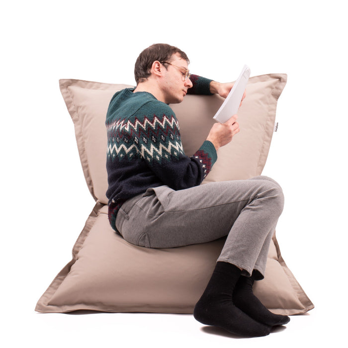 Pouf Cuscino Thin medio sacca vuota in tessuto antistrappo impermeabile Jive per interno dim.135x90 cm