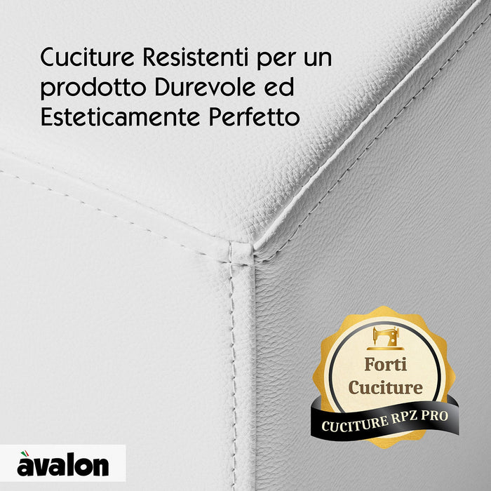 Avalon Pouf Rigido Cubo Finta pelle Jazz per Interno ed Esterno. Dim: Larg. 40 cm X Prof. 40 cm X Alt. 43 cm