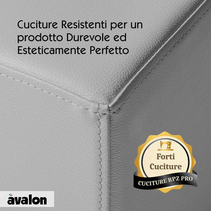 Avalon Pouf Rigido Cubo Finta pelle Jazz per Interno ed Esterno. Dim: Larg. 40 cm X Prof. 40 cm X Alt. 43 cm