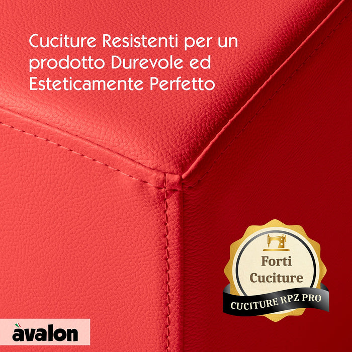 Avalon Pouf Rigido Cubo Finta pelle Jazz per Interno ed Esterno. Dim: Larg. 40 cm X Prof. 40 cm X Alt. 43 cm