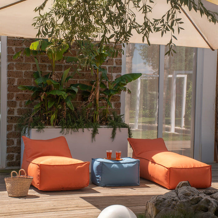 Pouf Poltrona Badd Avalon in tessuto Tropical per esterno. Dim: 70x105 cm
