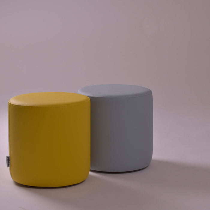 Avalon Tavolino Pouf Rigido Cilindro Similpelle Mamba Trendy Classe 1-IM Ignifugo per Interno ed Esterno. Dim: Ø35 cm X H32 cm
