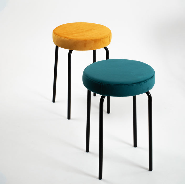 Sgabello Jolly Avalon in tessuto velluto per interno. Dim. 39x51cm