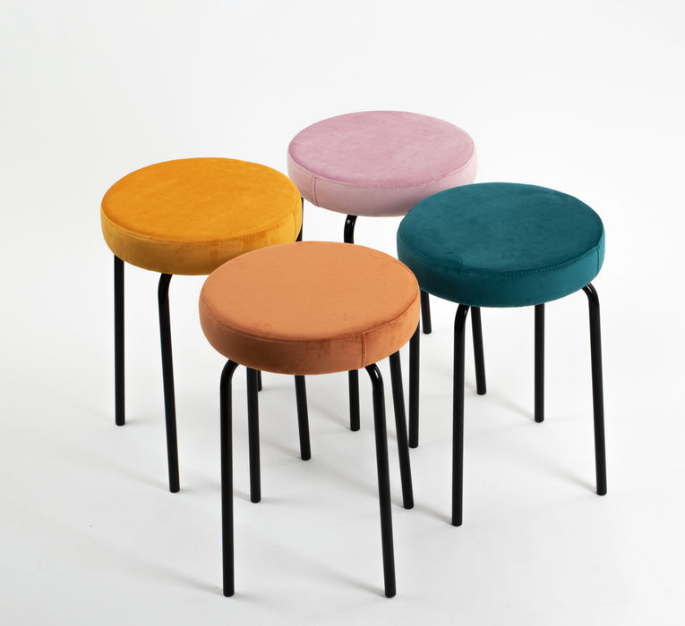 Sgabello Jolly Avalon in tessuto velluto per interno. Dim. 39x51cm