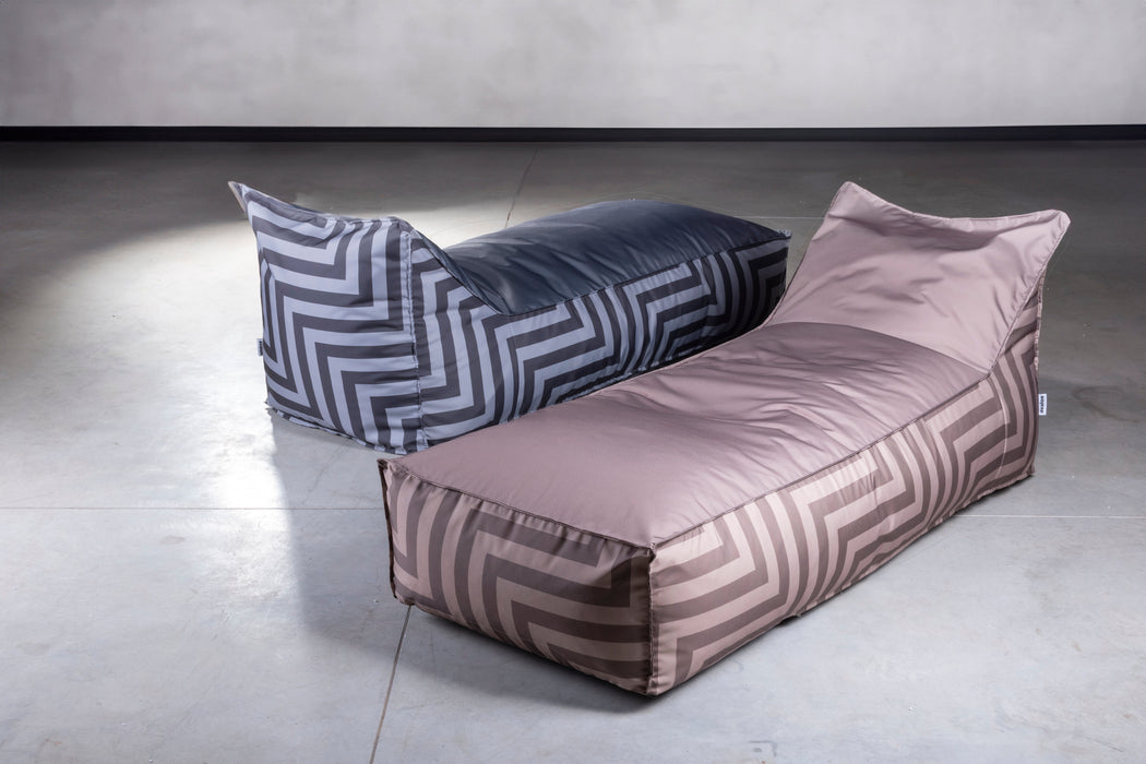 Pouf Lettino Badd L in Tessuto Geometrica per interno e per esterno Dim.70x160 cm