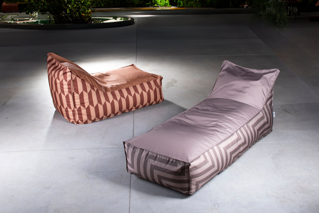 Pouf Poltrona Badd in tessuto Geometrica per interno e per esterno Dim. 70x105 cm