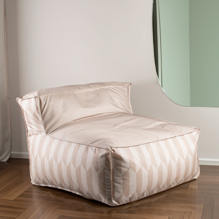 Pouf poltrona 1 posto Deluz in tessuto Geometrica per interno e per esterno. Dim. 98x98xH65 cm