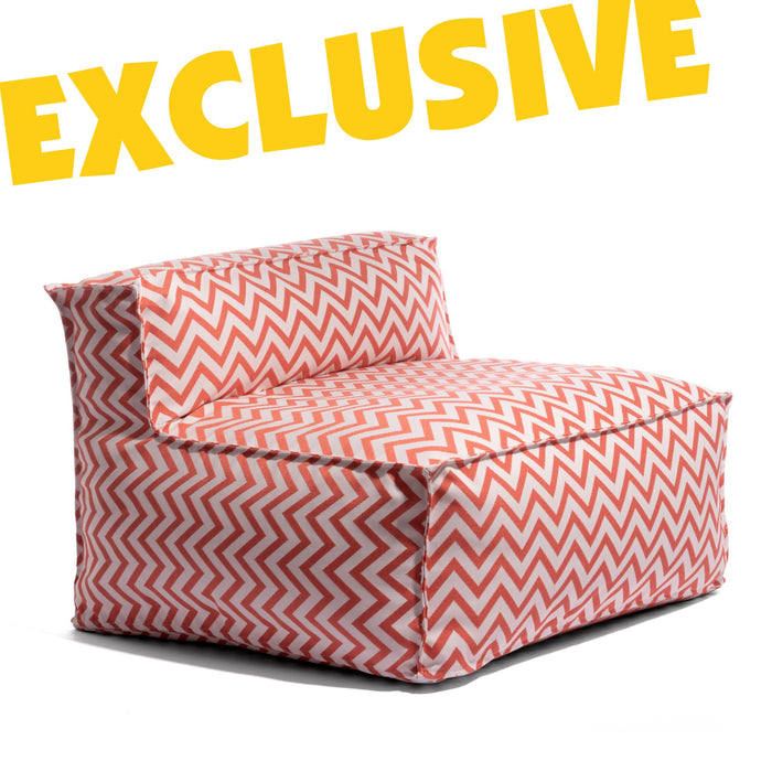 Pouf poltrona 1 posto Deluz per esterno in tessuto Funny dim: 98x98x65 cm