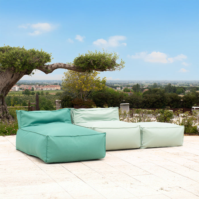 Pouf poltrona 1 posto Deluz Avalon in tessuto Tropical per esterno. Dim: 98x98x65 cm