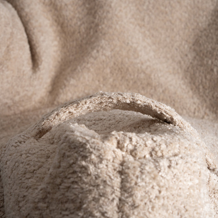 Pouf Poltrona Sacco Gigante XL Ploof Avalon in tessuto Bouclè per interno dim. Ø95 x H105 cm