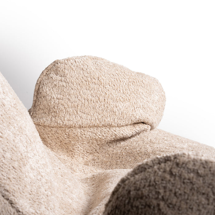 Pouf Poltrona Sacco Gigante XL Ploof Avalon in tessuto Bouclè per interno dim. Ø95 x H105 cm