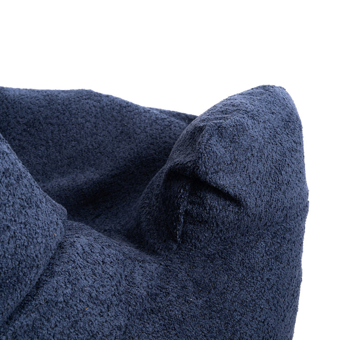 Pouf Poltrona Sacco Gigante XL Ploof Avalon in tessuto Bouclè per interno dim. Ø95 x H105 cm