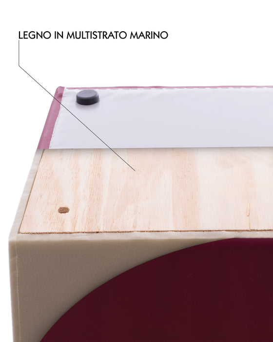 Avalon Tavolino Pouf Cubo rigido in Similpelle Mamba Trendy Classe 1-IM Ignifugo per Interno ed Esterno. Dim: Larg 90cm X Prof 90cm X Alt 40 Cm