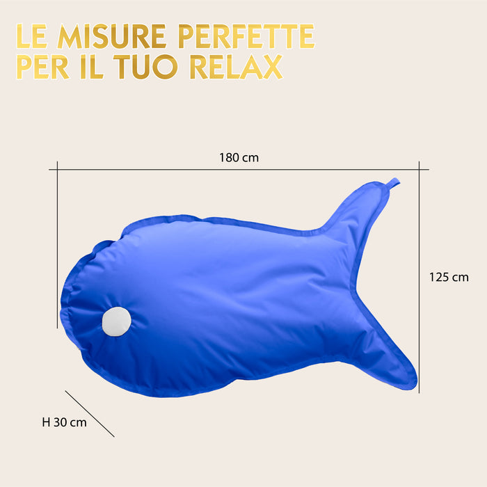 Pouf Cuscino Squama Big Galleggiante Avalon in tessuto poliestere Samba per esterno Dim: 180x125xH30cm