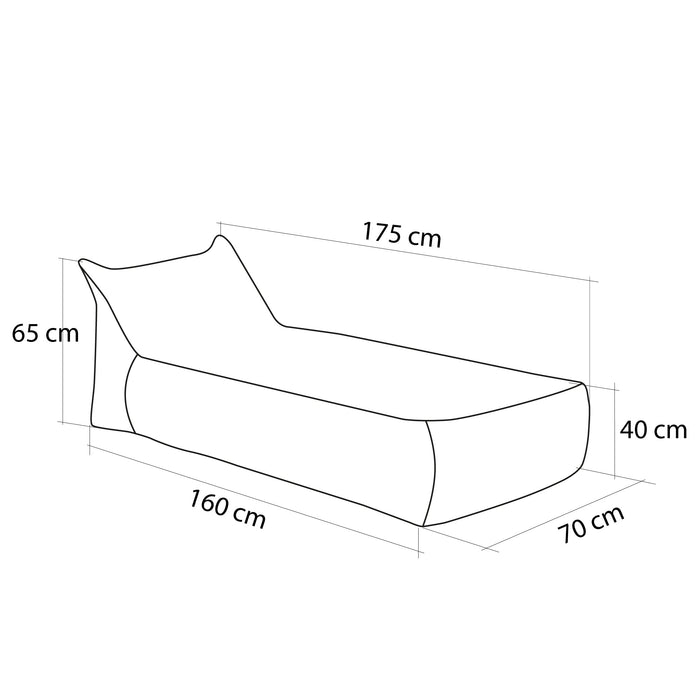 Pouf Lettino Badd L in Tessuto Geometrica per interno e per esterno Dim.70x160 cm