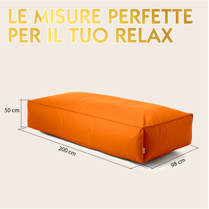Pouf Lettino Isola Avalon per esterno in tessuto poliestere Samba con sacca interna sfoderabile Dim: 200xH50 cm
