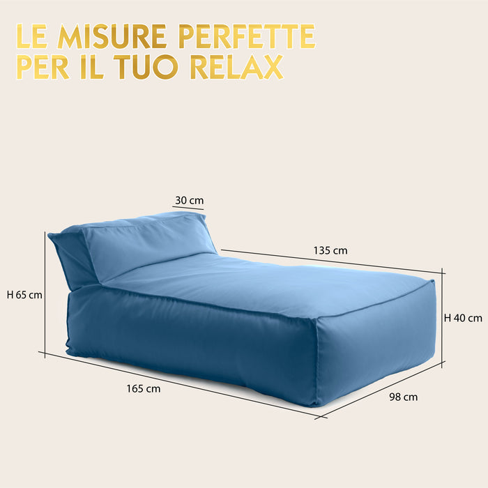Pouf Letto Deluz Avalon in tessuto Tropical per esterno. Dim: 165x98x65 cm