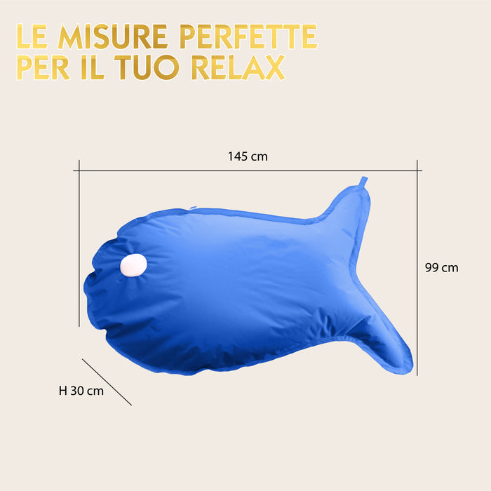 Pouf Cuscino Squama Galleggiante Avalon in tessuto poliestere Samba per esterno. Dim: 145x99xH30cm
