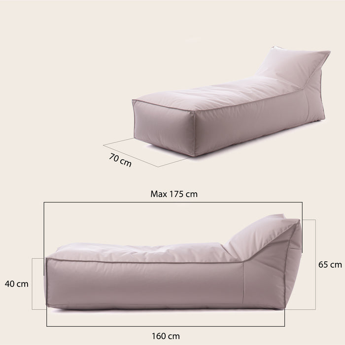Pouf Lettino Badd L Avalon in tessuto Tropical per esterno. Dim: 70x160 cm