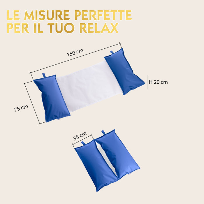 Pouf Cuscino Net Galleggiante Avalon antistrappo impermeabile Samba per esterno. Dim: 75x150xh20 cm