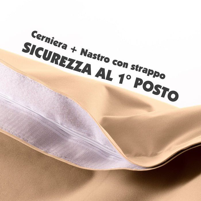 Pouf Cuscino Thin medio sacca vuota in tessuto antistrappo impermeabile Jive per interno dim.135x90 cm