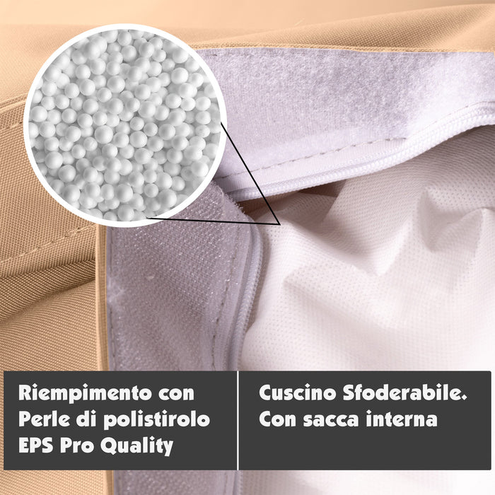 Pouf Cuscino Thin gigante sacca vuota in tessuto antistrappo impermeabile Jive per interno dim.200x140cm