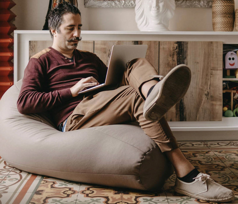 Pouf Poltrona Sacco Grande Sfoderabile con sacca interna BAG L Jive in tessuto per interno, Antistrappo, Impermeabile - Ø80 x H125 cm