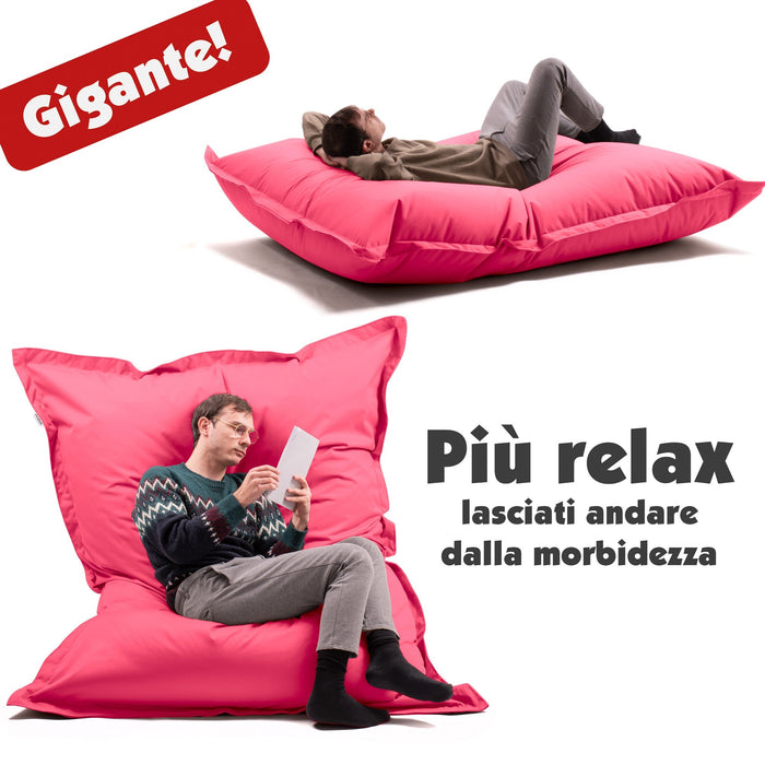 Pouf Cuscino Thin gigante sacca vuota in tessuto antistrappo impermeabile Jive per interno dim.200x140cm