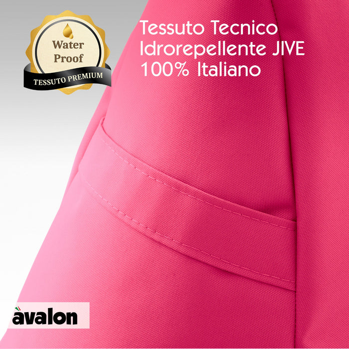 Pouf poltrona sacco Grande con braccioli Ploof, sfoderabile con sacca interna, Avalon in tessuto poliestere Jive per interno Imbottito, Antistrappo, Impermeabile Dim: Ø85 x H90 cm