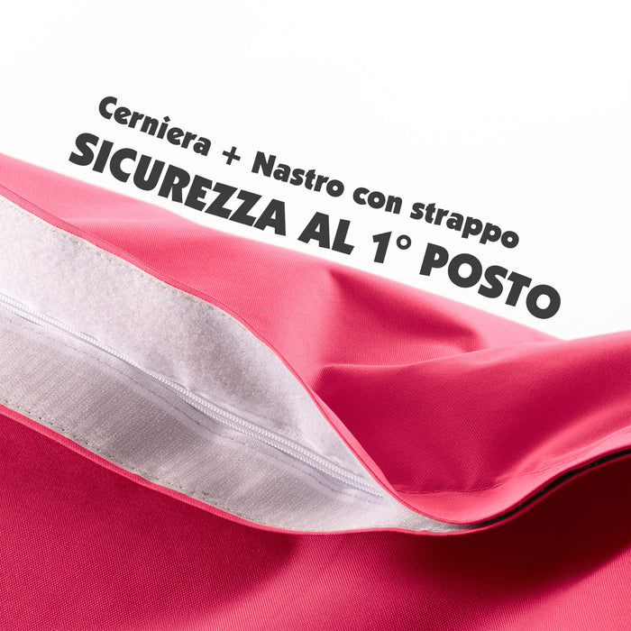 Pouf poltrona Cuscino Thin medio Samba Imbottito in tessuto antistrappo impermeabile per esterno dim.90x135 cm