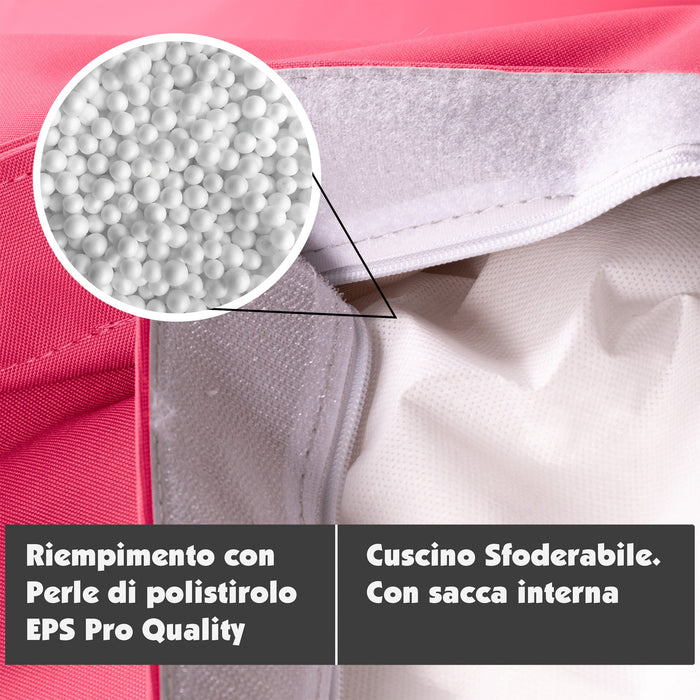 Pouf Cuscino Thin gigante sacca vuota in tessuto antistrappo impermeabile Jive per interno dim.200x140cm