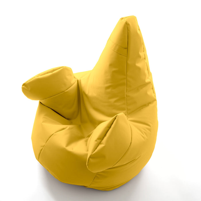 Pouf poltrona sacco Grande con braccioli Ploof, sfoderabile con sacca interna, Avalon in tessuto poliestere Jive per interno Imbottito, Antistrappo, Impermeabile Dim: Ø85 x H90 cm