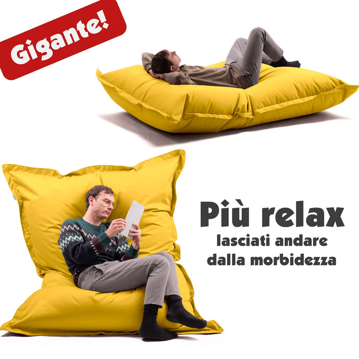 Pouf Cuscino Thin gigante sacca vuota in tessuto antistrappo impermeabile Jive per interno dim.200x140cm