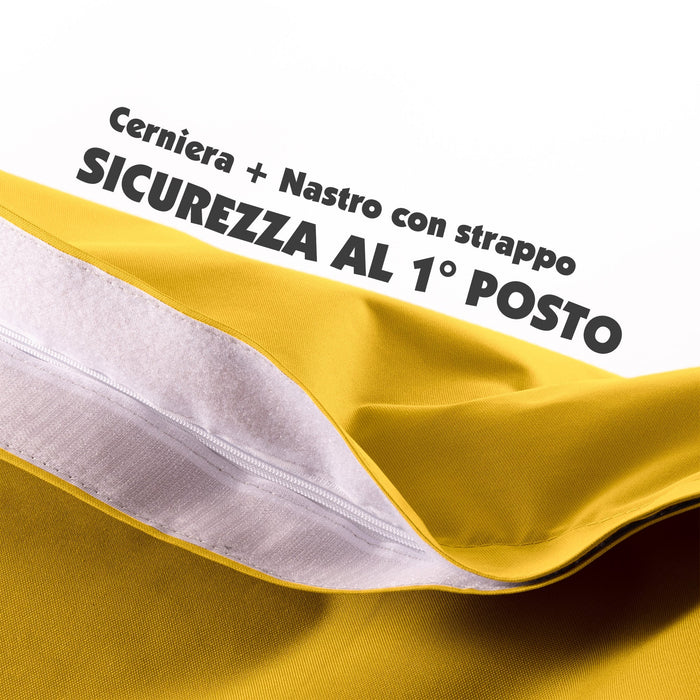 Pouf Cuscino Thin medio sacca vuota in tessuto antistrappo impermeabile Jive per interno dim.135x90 cm