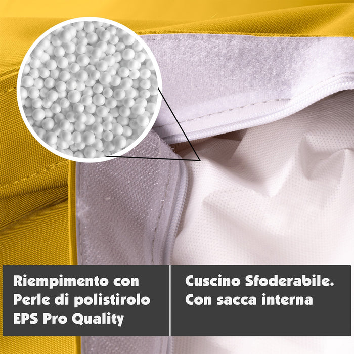 Pouf Cuscino Thin gigante sacca vuota in tessuto antistrappo impermeabile Jive per interno dim.200x140cm