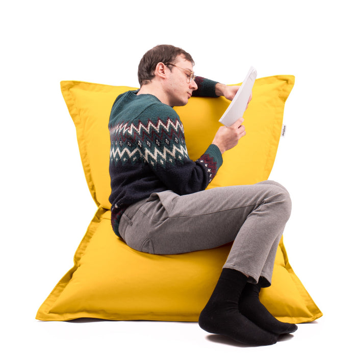 Pouf Cuscino Thin medio sacca vuota in tessuto antistrappo impermeabile Jive per interno dim.135x90 cm