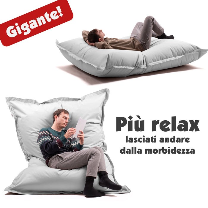 Pouf Cuscino Thin gigante sacca vuota in tessuto antistrappo impermeabile Jive per interno dim.200x140cm