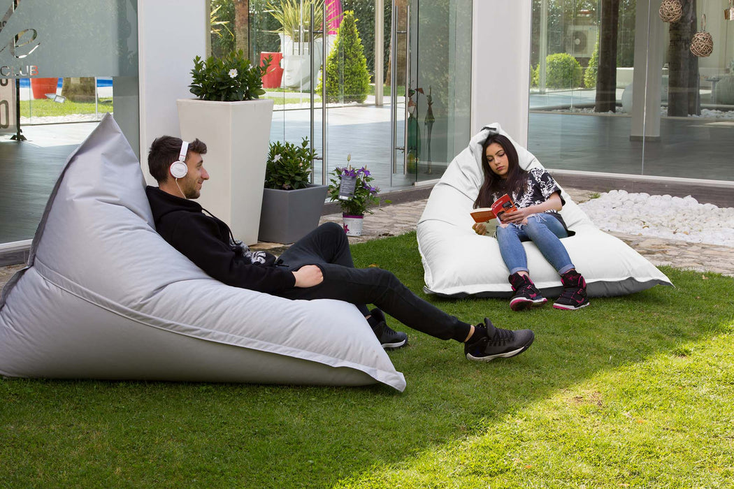 Pouf Shongo grande a forma di triangolo Sfoderabile con sacca interna in tessuto Jive per interno, Antistrappo, Impermeabile, dim: 140x175 cm