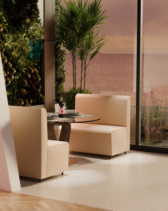 Divanetto Essence 2 posti per Ristoranti in finta pelle Mamba Dim 100x62xH88