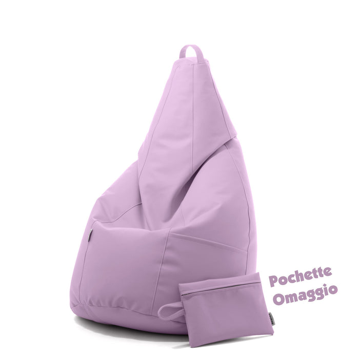 Avalon Pouf Poltrona Sacco Pera in Finta pelle Jazz di Dim. 70x130cm Made in Italy + Pochette Omaggio
