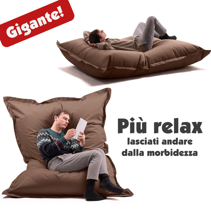 Pouf Cuscino Thin gigante sacca vuota in tessuto antistrappo impermeabile Jive per interno dim.200x140cm