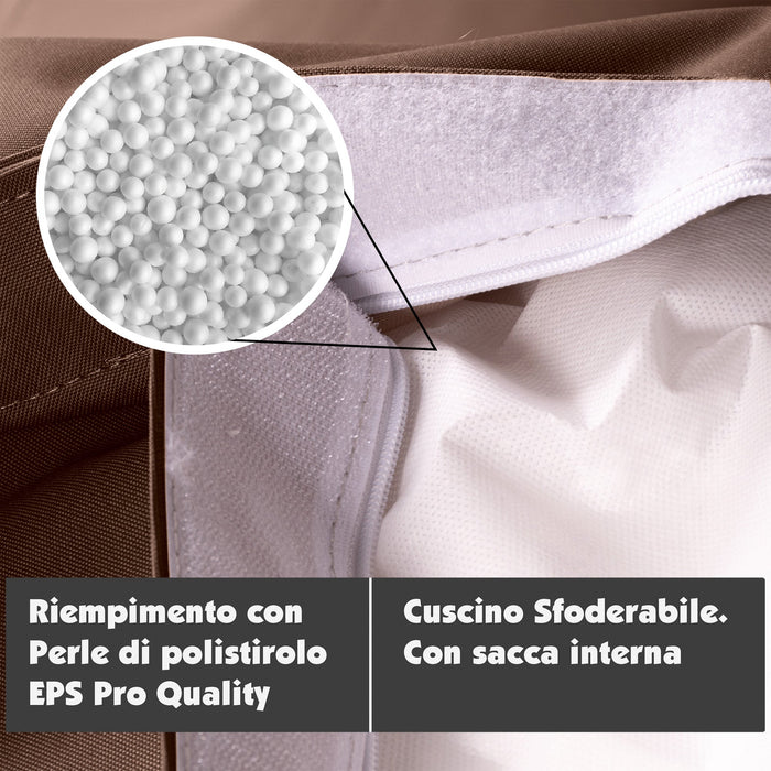 Pouf Cuscino Thin medio sacca vuota in tessuto antistrappo impermeabile Jive per interno dim.135x90 cm