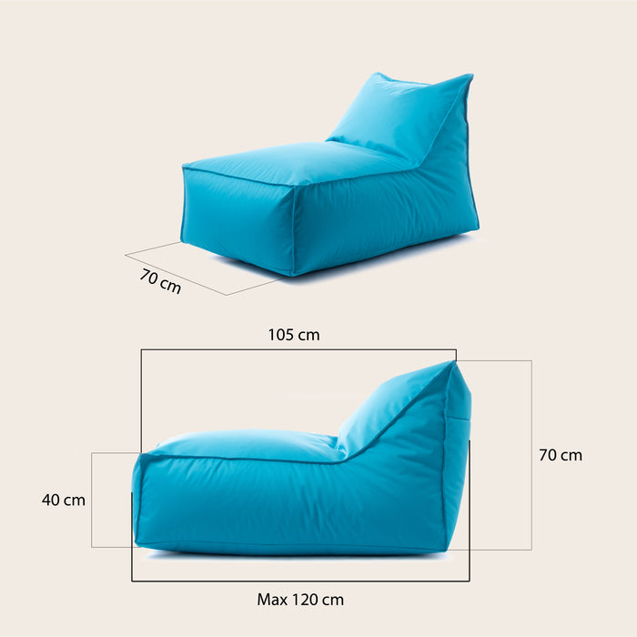 Pouf Poltrona Badd Avalon in tessuto Tropical per esterno. Dim: 70x105 cm