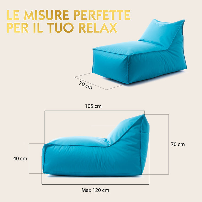 Pouf Poltrona Badd in tessuto antimacchia Dali Dim. 70x105 cm