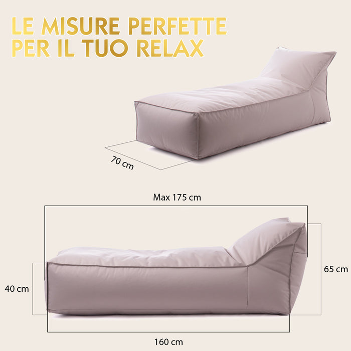 Pouf Lettino Badd L in Tessuto Geometrica per interno e per esterno Dim.70x160 cm