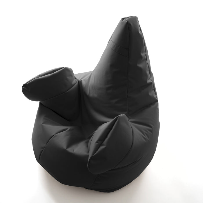 Pouf poltrona sacco Grande con braccioli Ploof, sfoderabile con sacca interna, Avalon in tessuto poliestere Jive per interno Imbottito, Antistrappo, Impermeabile Dim: Ø85 x H90 cm