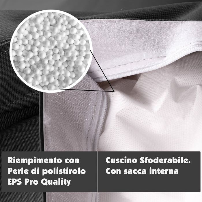 Pouf Cuscino Thin gigante sacca vuota in tessuto antistrappo impermeabile Jive per interno dim.200x140cm