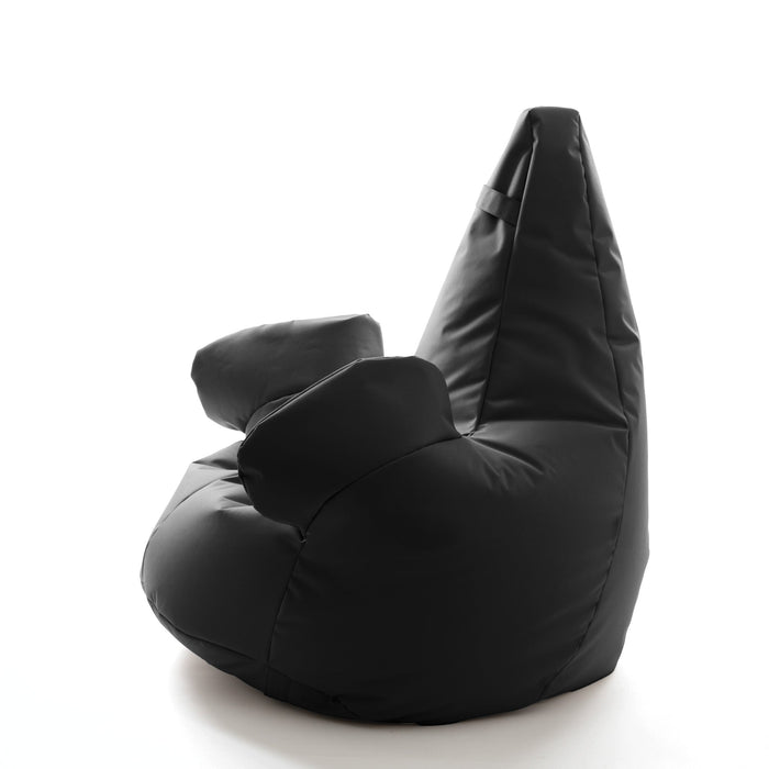 Pouf poltrona sacco Grande con braccioli Ploof, sfoderabile con sacca interna, Avalon in tessuto poliestere Jive per interno Imbottito, Antistrappo, Impermeabile Dim: Ø85 x H90 cm